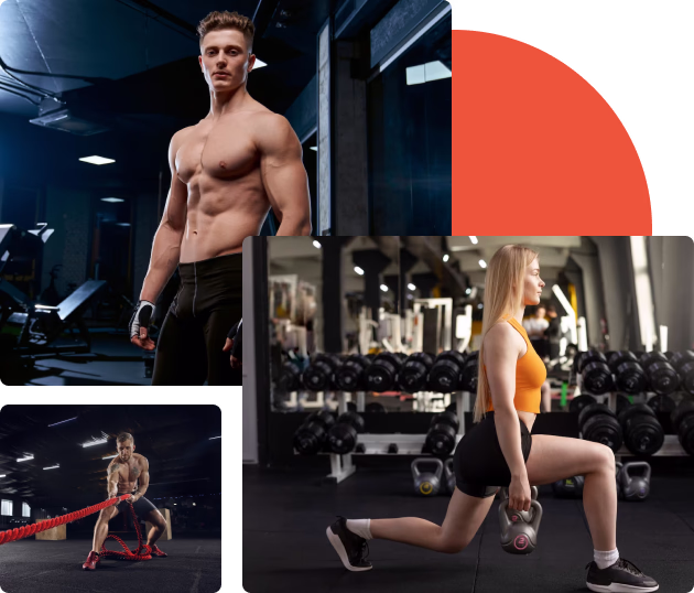 Gym trainers providing assistance
